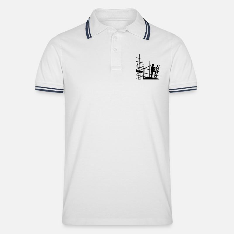 Monteur d'échafaudages - Polo tipped Homme - blanc/marine