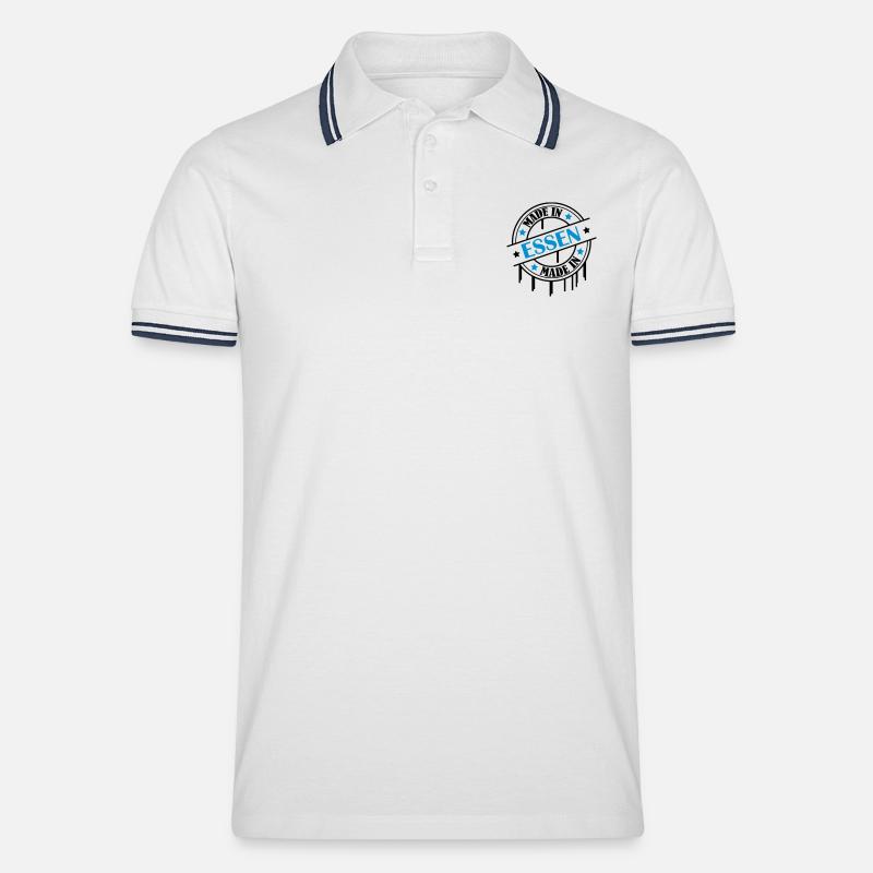 made_in_essen_02 - Männer Tipped Poloshirt - Weiß/Navy