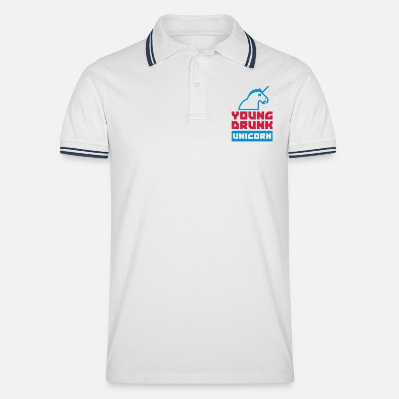 unicorn - Männer Tipped Poloshirt - Weiß/Navy