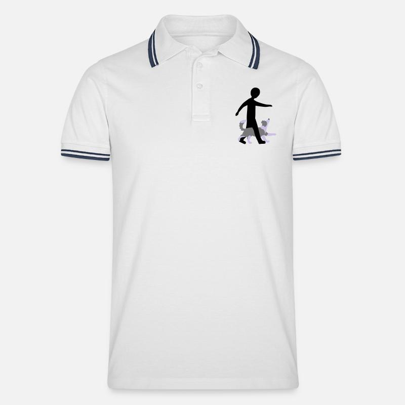 Dog Dancing 3-5 - Männer Tipped Poloshirt - Weiß/Navy