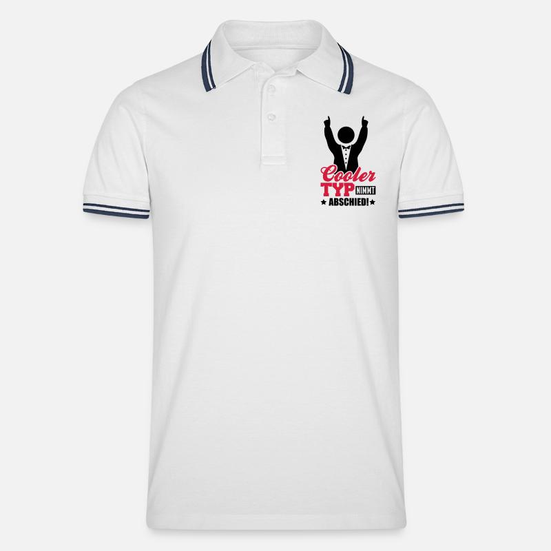 cooler_typ_nimmt_abschied_tj2 - Männer Tipped Poloshirt - Weiß/Navy