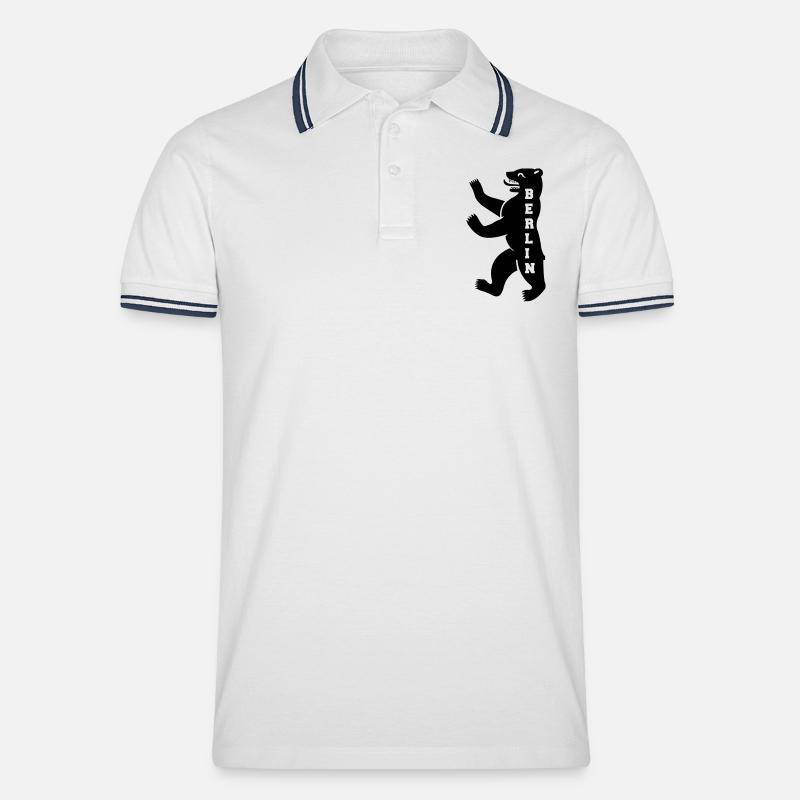 berlin - Männer Tipped Poloshirt - Weiß/Navy