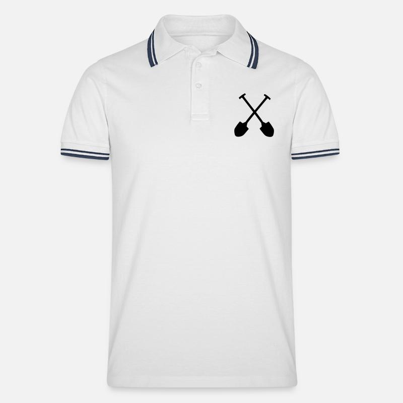 Schaufel - Männer Tipped Poloshirt - Weiß/Navy