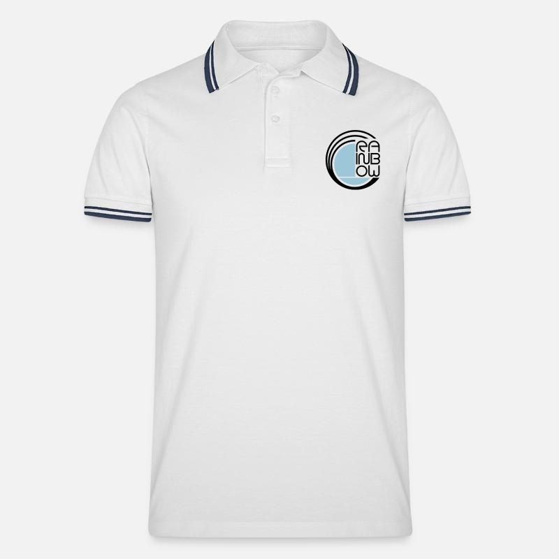 Rainbow Logo symbol - Männer Tipped Poloshirt - Weiß/Navy