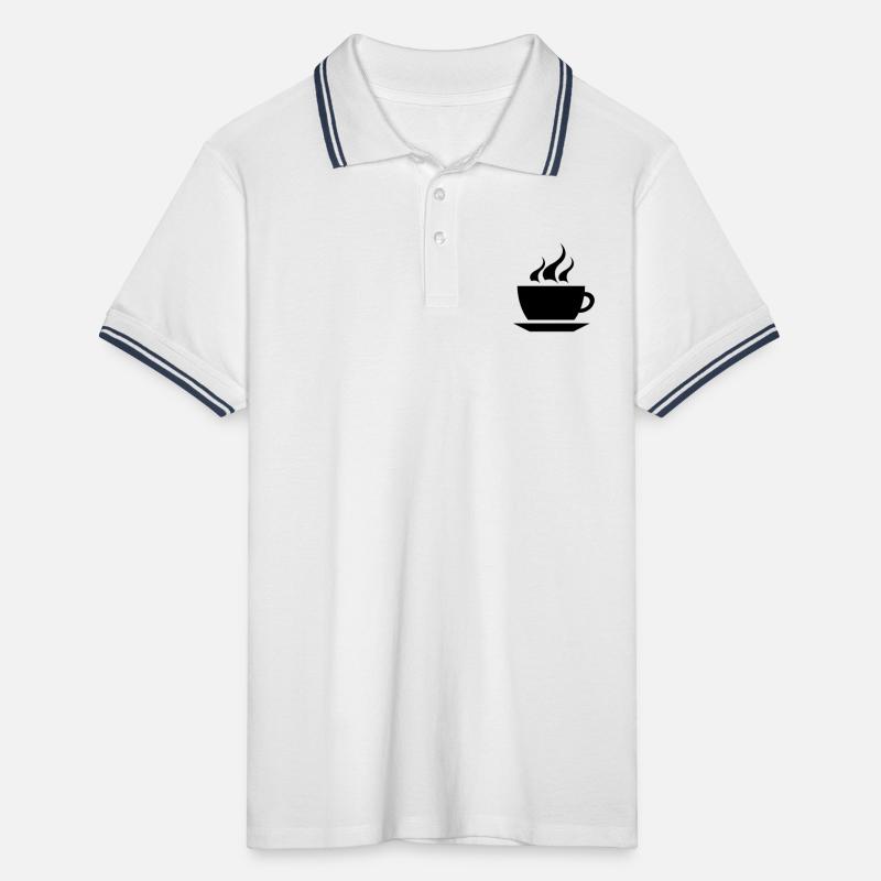 coffee cup tea cafe Polo tipped Homme