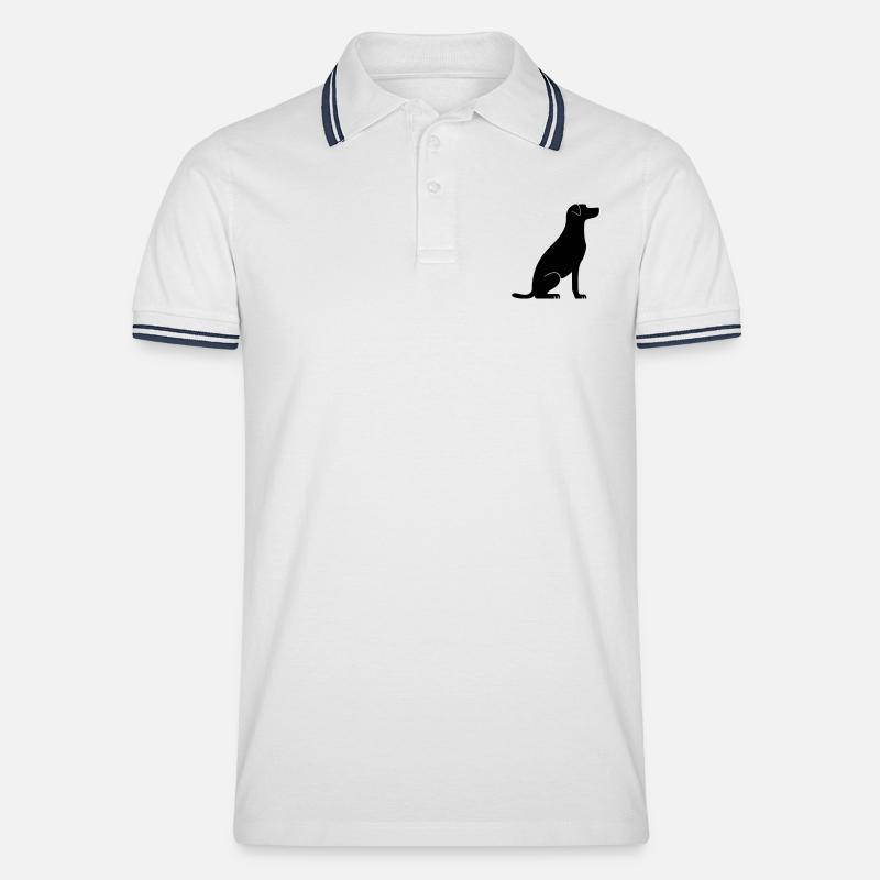 hundi - Männer Tipped Poloshirt - Weiß/Navy