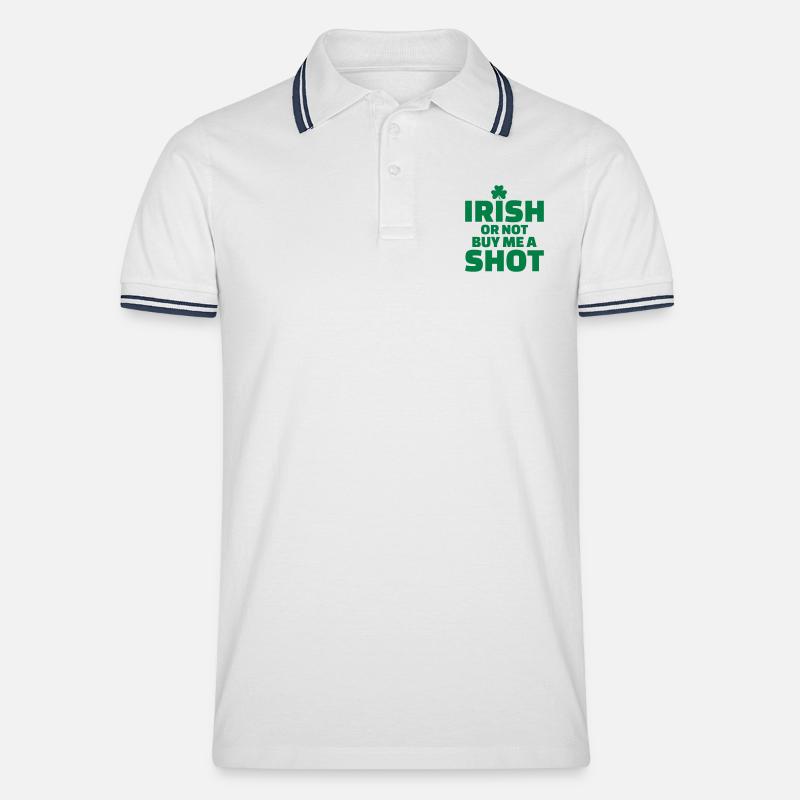 Irish shot - Männer Tipped Poloshirt - Weiß/Navy