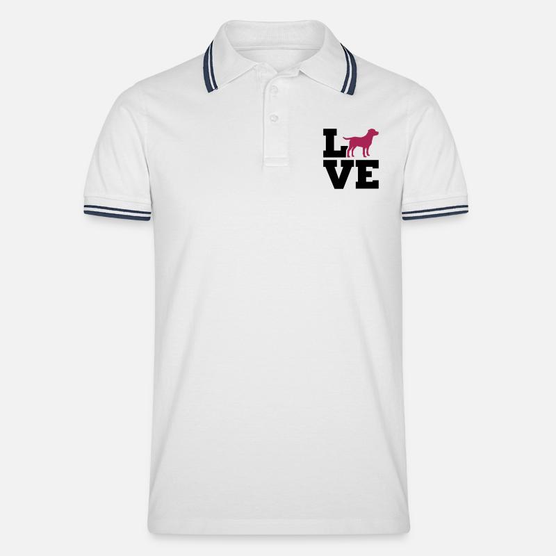 Labrador - Männer Tipped Poloshirt - Weiß/Navy
