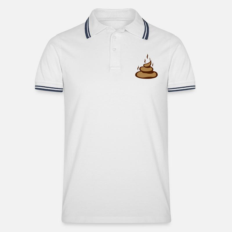 caca merde crotte bouse 2903) - Polo tipped Homme - blanc/marine