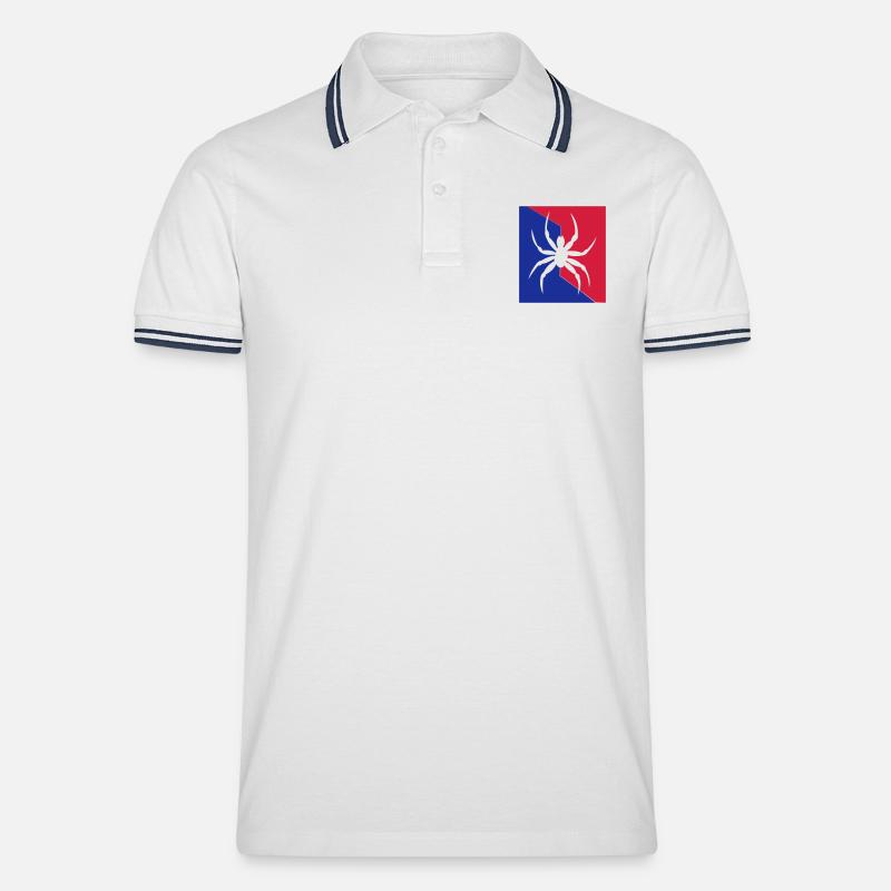 spider tier - Männer Tipped Poloshirt - Weiß/Navy