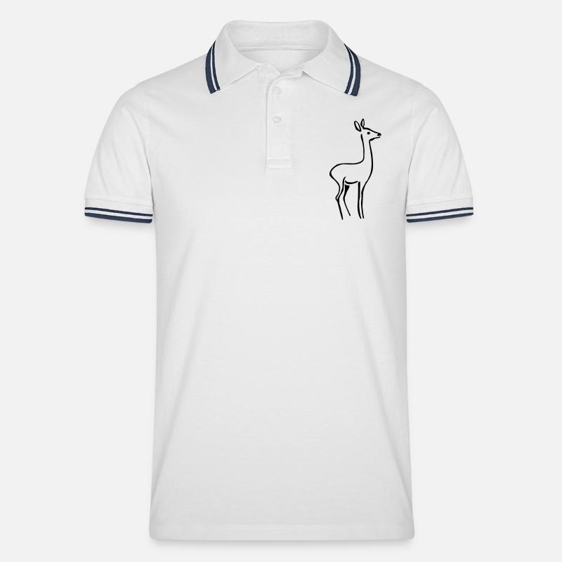 Rehgeiß - Männer Tipped Poloshirt - Weiß/Navy