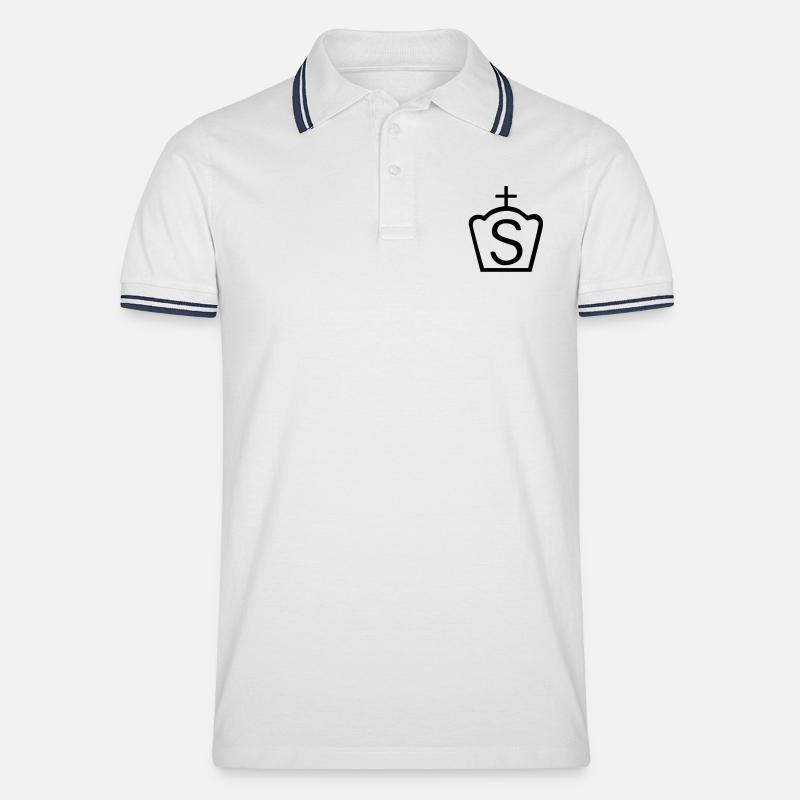 Sachsen - Polo per uomo - bianco/navy