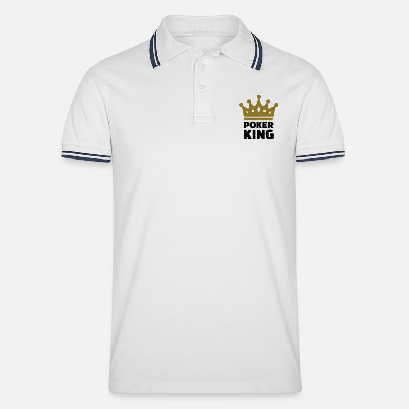 Poker king - Polo tipped Homme - blanc/marine