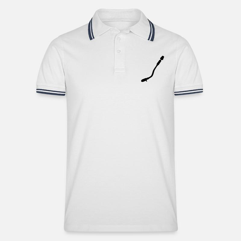 Turntable - Männer Tipped Poloshirt - Weiß/Navy