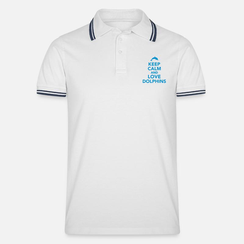 Delfin - Männer Tipped Poloshirt - Weiß/Navy