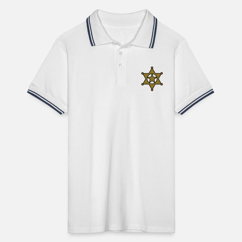 Sheriff Stern_se6 Männer Tipped Poloshirt