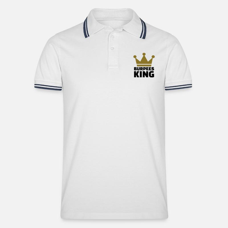 Burpees - Männer Tipped Poloshirt - Weiß/Navy