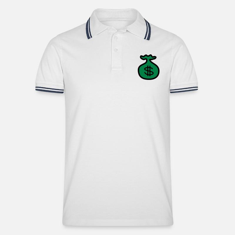 Dollar Argent Banque - Polo tipped Homme - blanc/marine