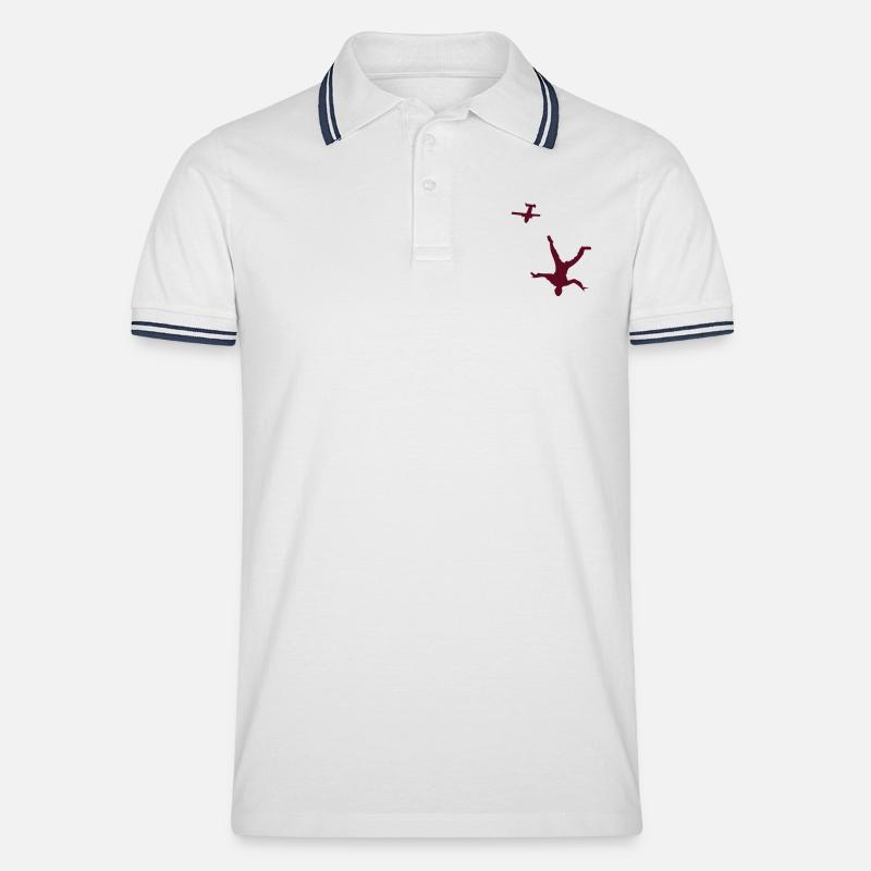 HeadDown with skyvan - Männer Tipped Poloshirt - Weiß/Navy