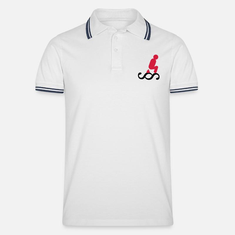 Scheiss auf das Gesetz - Männer Tipped Poloshirt - Weiß/Navy