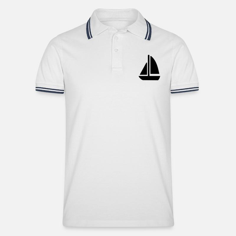 Segeln Boot - Männer Tipped Poloshirt - Weiß/Navy