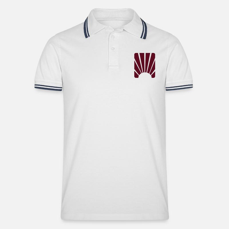Sun - Männer Tipped Poloshirt - Weiß/Navy