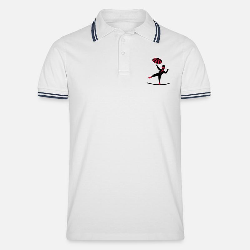 Zirkus - Männer Tipped Poloshirt - Weiß/Navy
