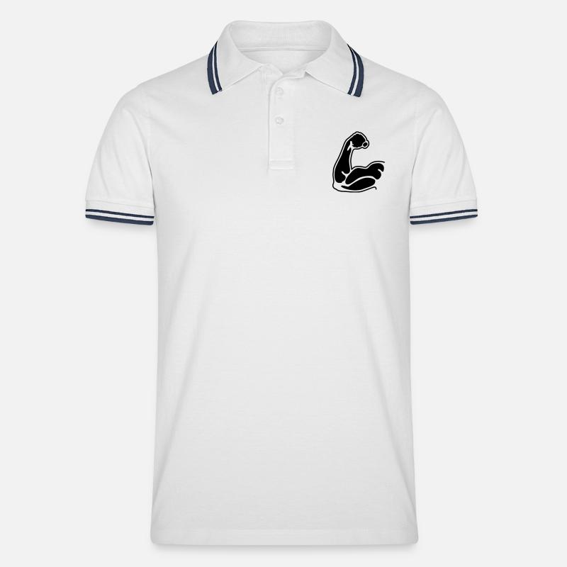 muscles - Men's Tipped Polo Shirt - white/navy