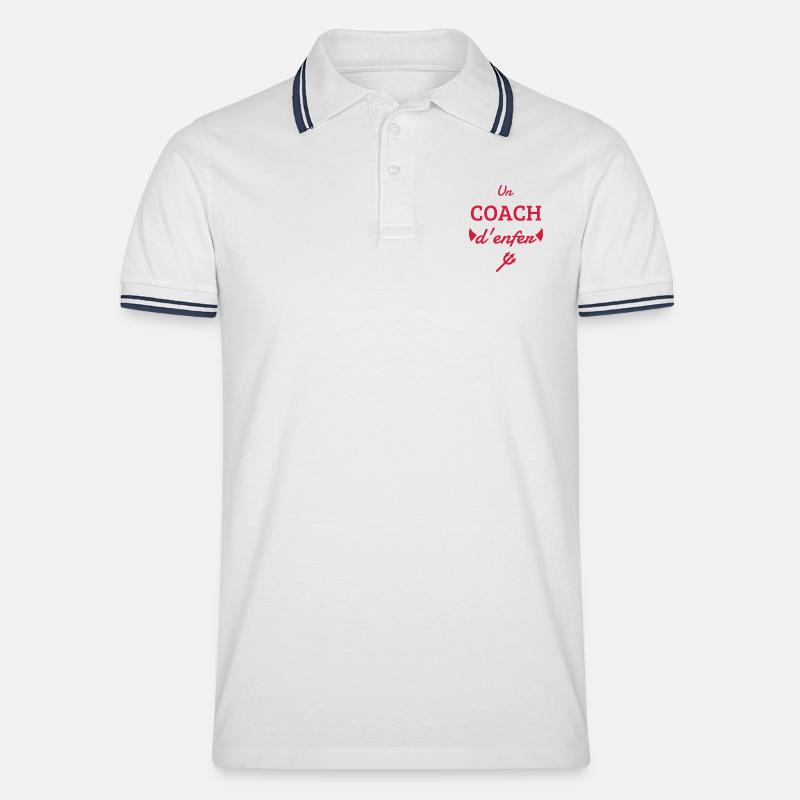 Coach / Coaching / Trainer / Sport - Männer Tipped Poloshirt - Weiß/Navy