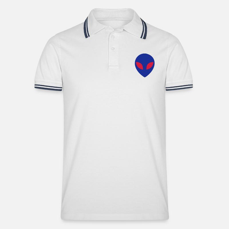 Alien - Männer Tipped Poloshirt - Weiß/Navy