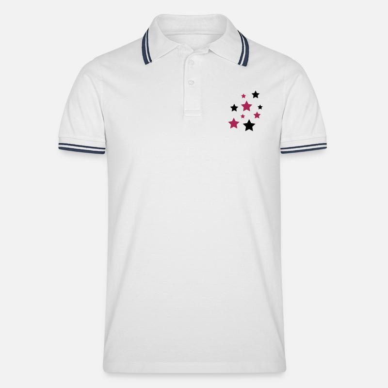 Star, les étoiles - Polo tipped Homme - blanc/marine