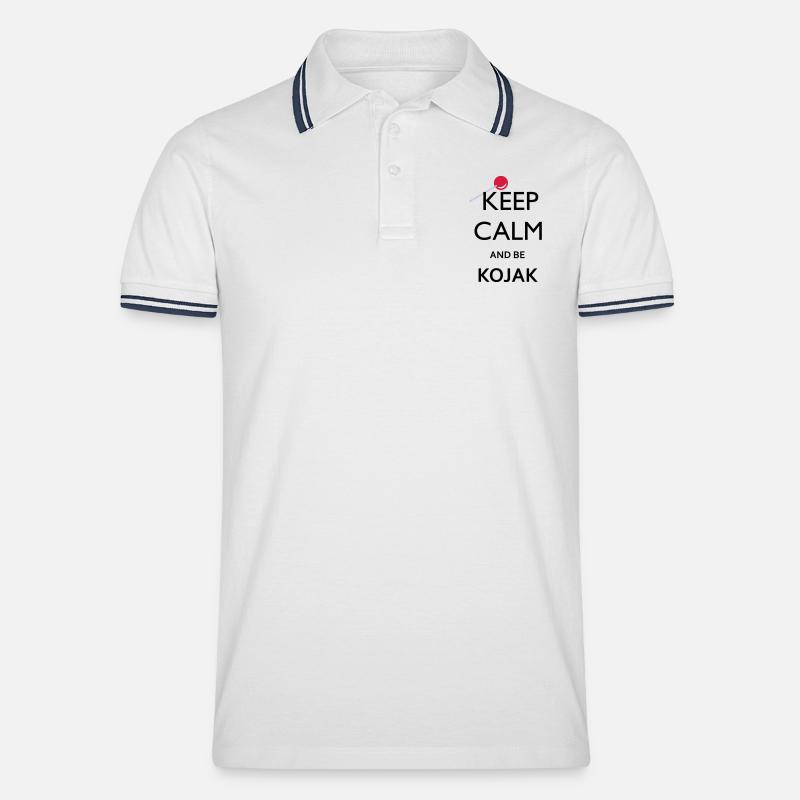 BE KOJAK - Männer Tipped Poloshirt - Weiß/Navy