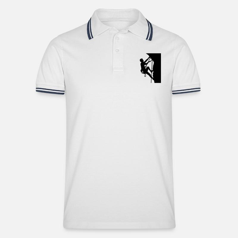 Klettern - Männer Tipped Poloshirt - Weiß/Navy