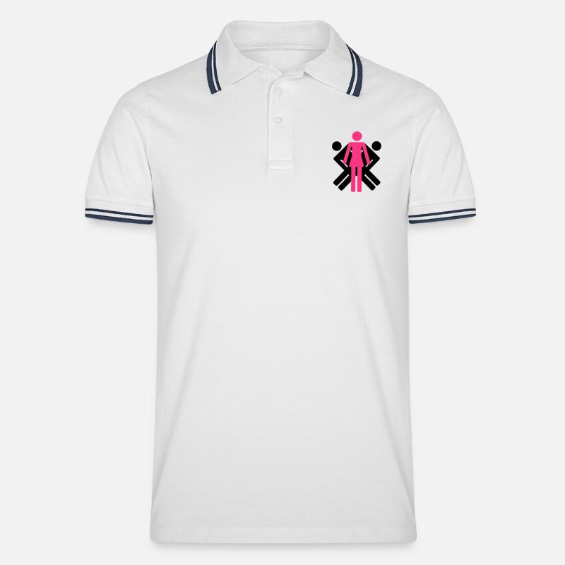 Kreuzung 2+1 - Männer Tipped Poloshirt - Weiß/Navy