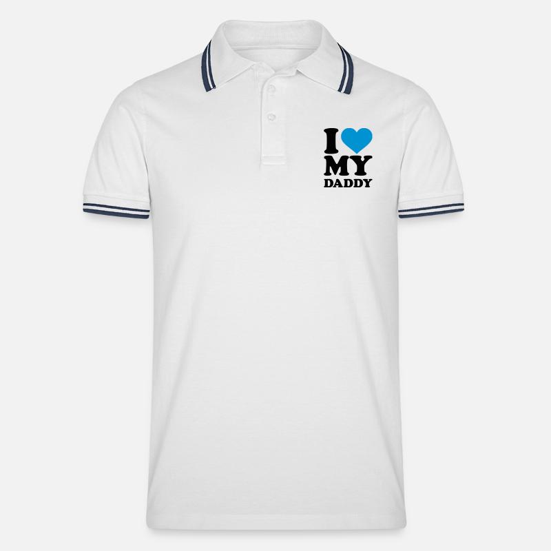 I love my Daddy - Polo tipped Homme - blanc/marine