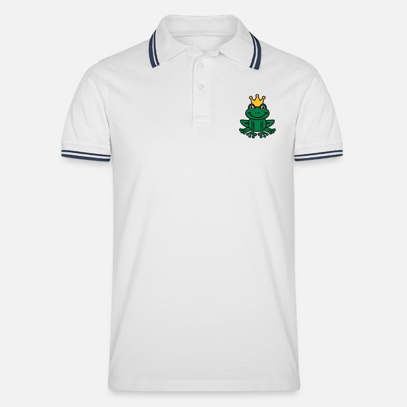 Frosch - Männer Tipped Poloshirt - Weiß/Navy