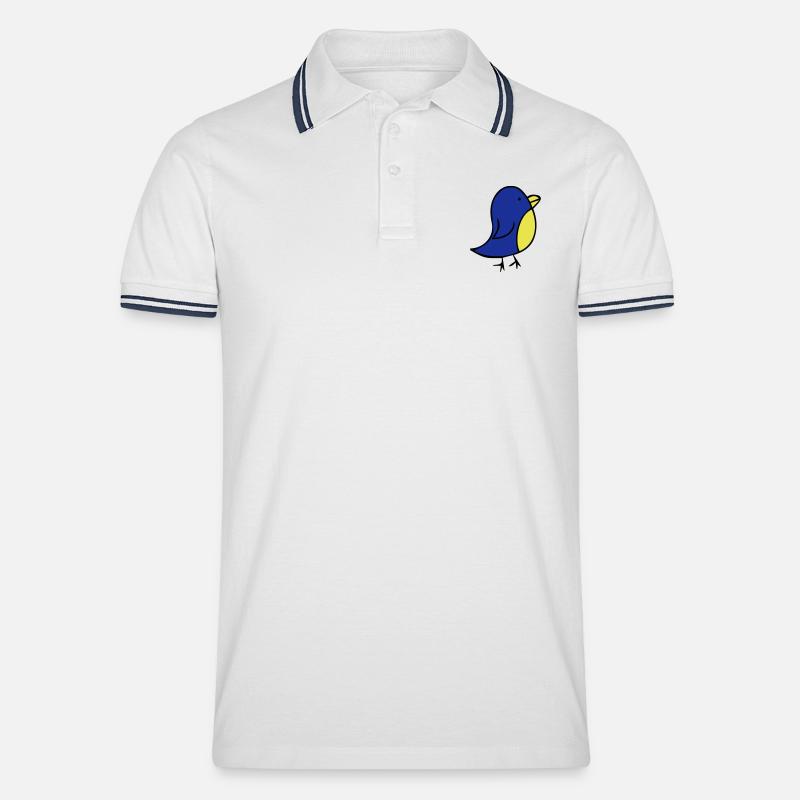 cute-bird - Männer Tipped Poloshirt - Weiß/Navy
