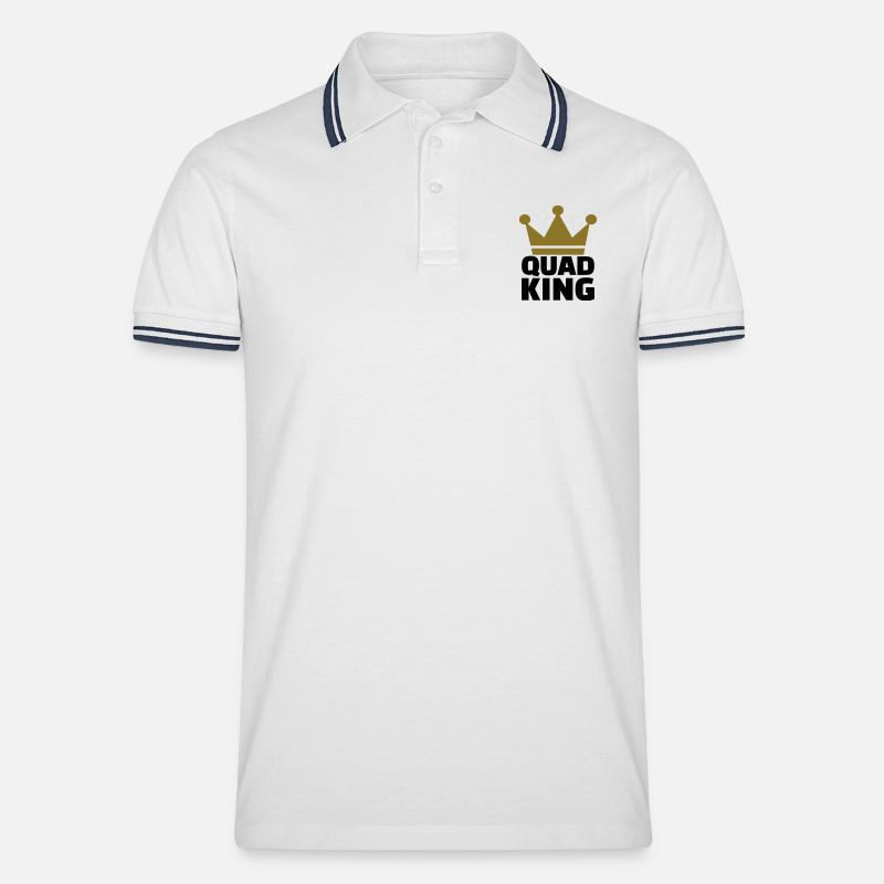 Quad - Männer Tipped Poloshirt - Weiß/Navy