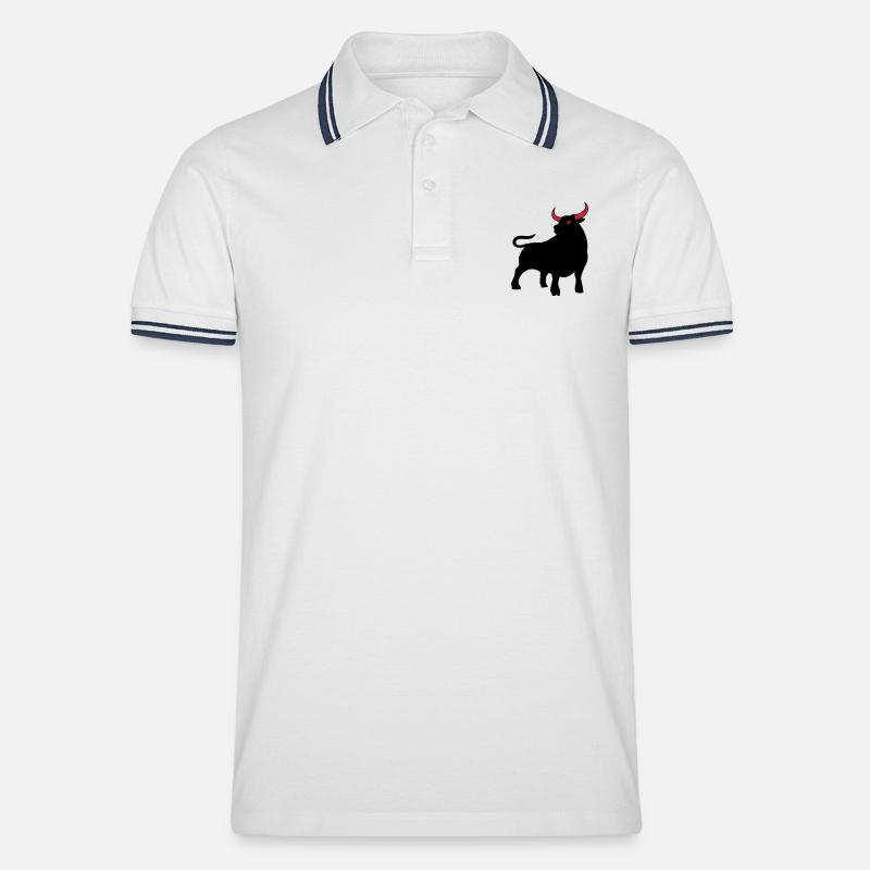 stier_02 - Polo tipped Homme - blanc/marine