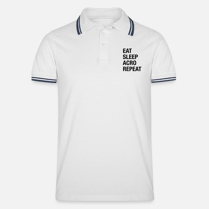 Eat Sleep Acro Repeat - Polo tipped Homme - blanc/marine