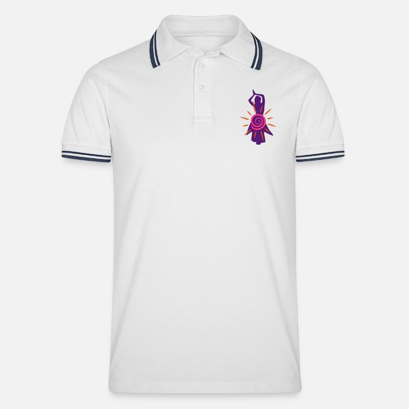 belly dance / bellydance - Männer Tipped Poloshirt - Weiß/Navy