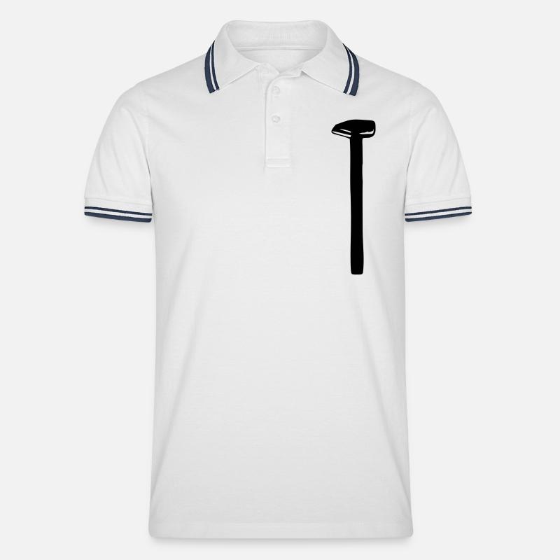 Vorschlaghammer - Männer Tipped Poloshirt - Weiß/Navy