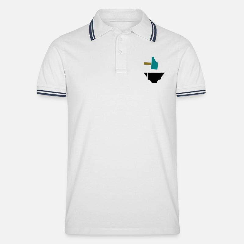 Hammer und Amboss - Männer Tipped Poloshirt - Weiß/Navy