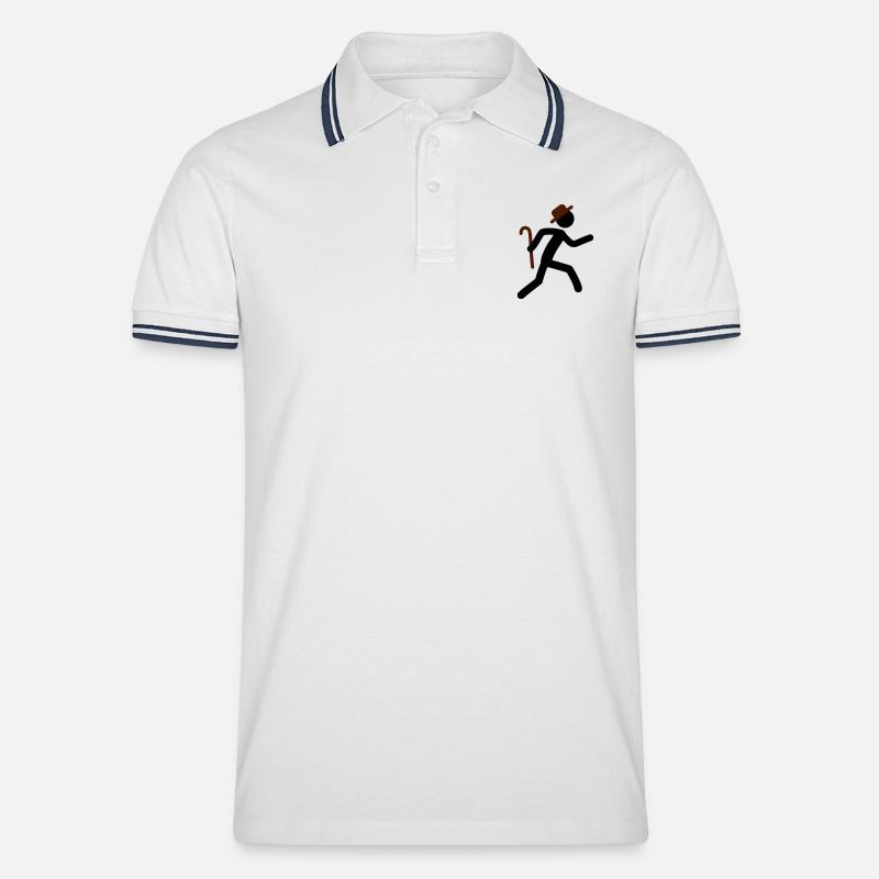 Fast Old Man - Männer Tipped Poloshirt - Weiß/Navy