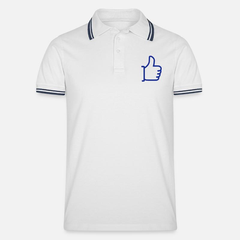 Comme - pouces vers le haut - Polo tipped Homme - blanc/marine