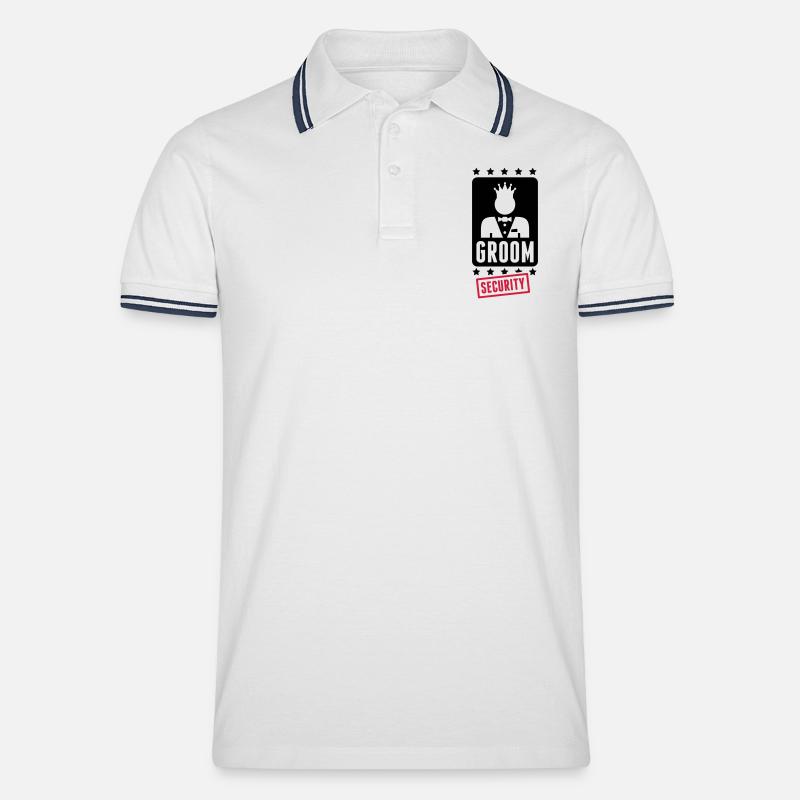 groom_security_1_f2 - Männer Tipped Poloshirt - Weiß/Navy