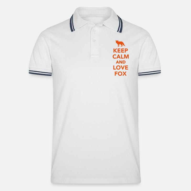 Fuchs - Männer Tipped Poloshirt - Weiß/Navy