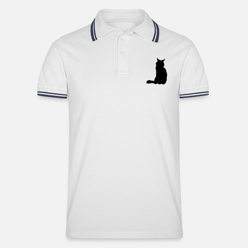 Chat - Polo tipped Homme - blanc/marine