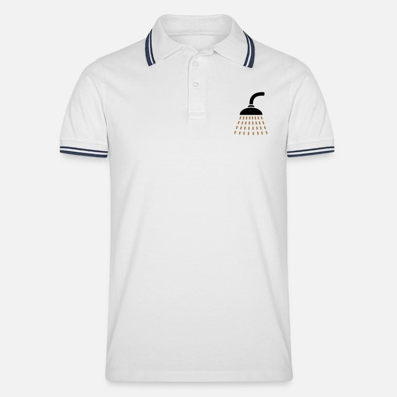 shower - Männer Tipped Poloshirt - Weiß/Navy