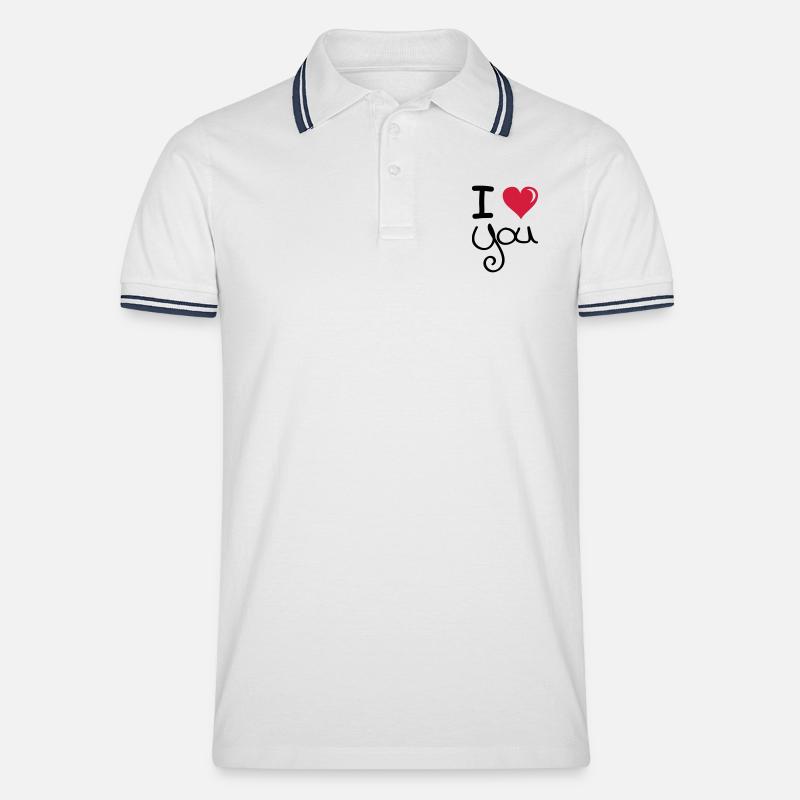 Je t’aime 1 - Polo tipped Homme - blanc/marine